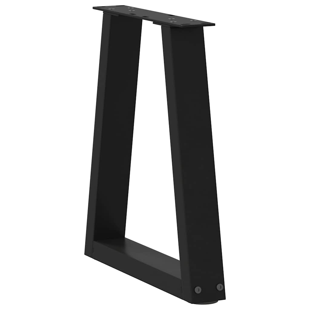 Pieds de table à manger forme de V 2 pcs noir 38x(42-43,3) cm