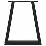 Pieds de table à manger forme de V 2 pcs noir 38x(42-43,3) cm