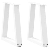 Pieds de table à manger forme de V 2 pcs blanc 38x(42-43,3) cm