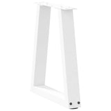 Pieds de table à manger forme de V 2 pcs blanc 38x(42-43,3) cm