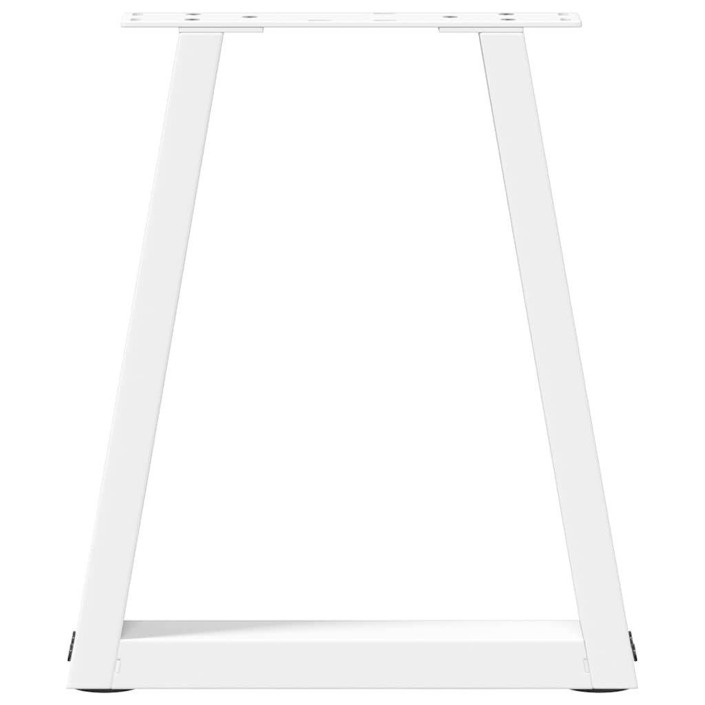 Pieds de table à manger forme de V 2 pcs blanc 38x(42-43,3) cm