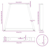 Pieds de table à manger forme de V 2 pcs blanc 38x(42-43,3) cm