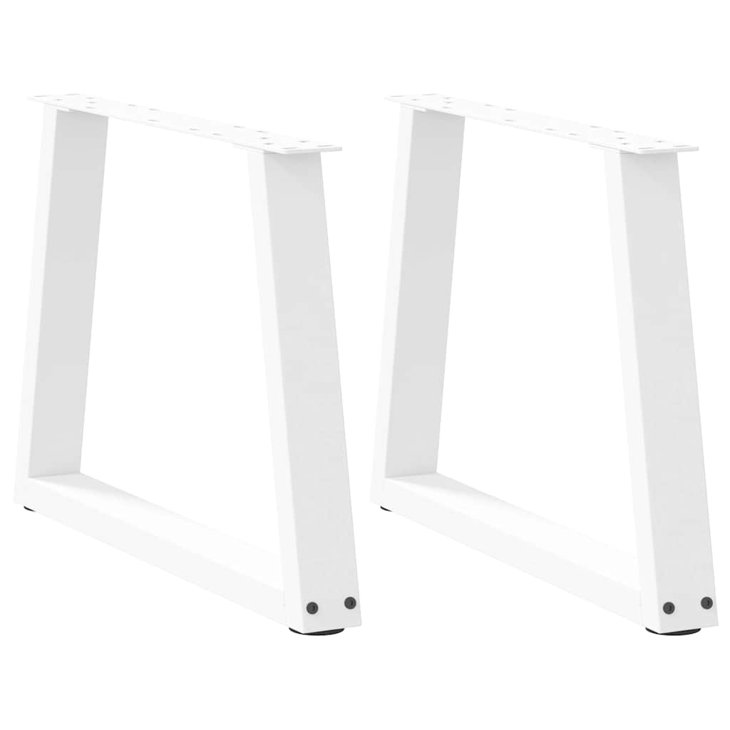 Dining table legs V shape 2pcs white 50x(42-43.3)cm steel