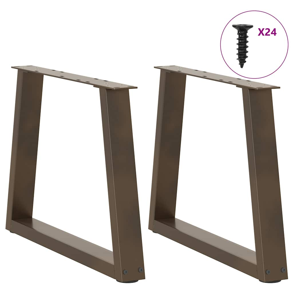 V-shaped dining table legs 2 pcs natural steel steel