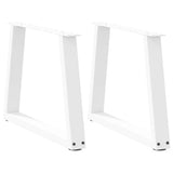 Dining table legs V shape 2pcs white 70x(42-43.3)cm steel