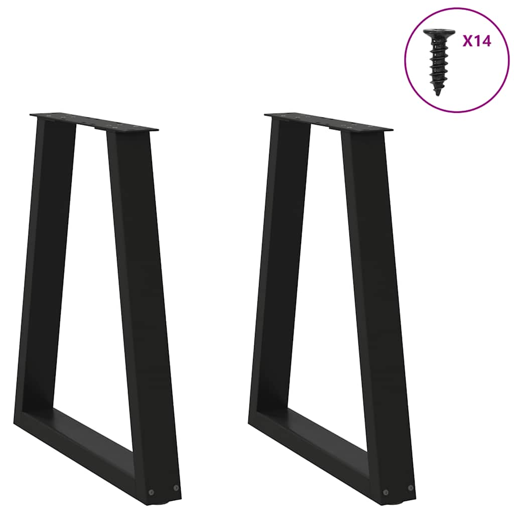 Pieds de table basse forme de V 2 pcs noir 50x(72-73) cm acier