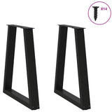 Pieds de table basse forme de V 2 pcs noir 50x(72-73) cm acier