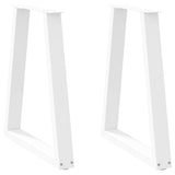 Coffee table legs V shape 2 pcs white 50x(72-73) cm steel