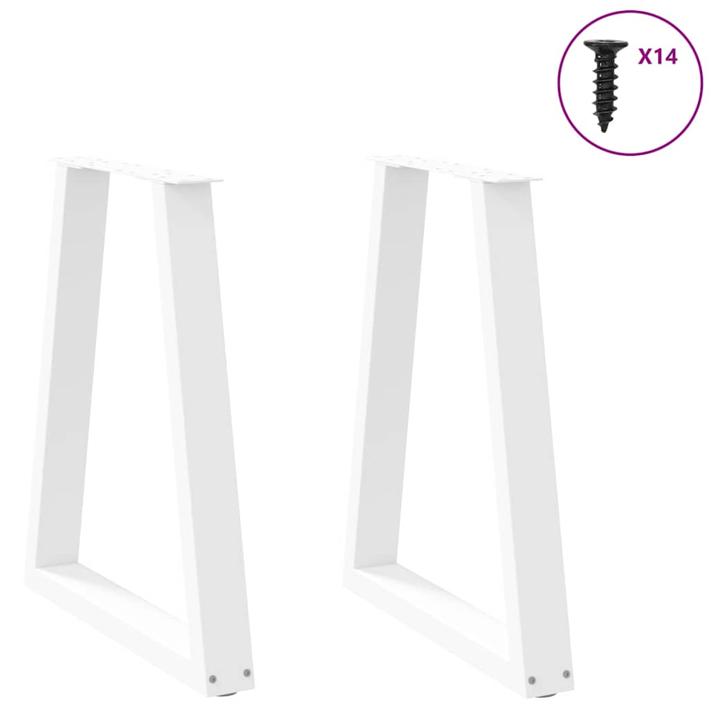 Coffee table legs V shape 2 pcs white 50x(72-73) cm steel