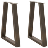 Dining table legs V shape 2 pcs natural steel steel