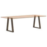 Dining table legs V shape 2 pcs natural steel steel