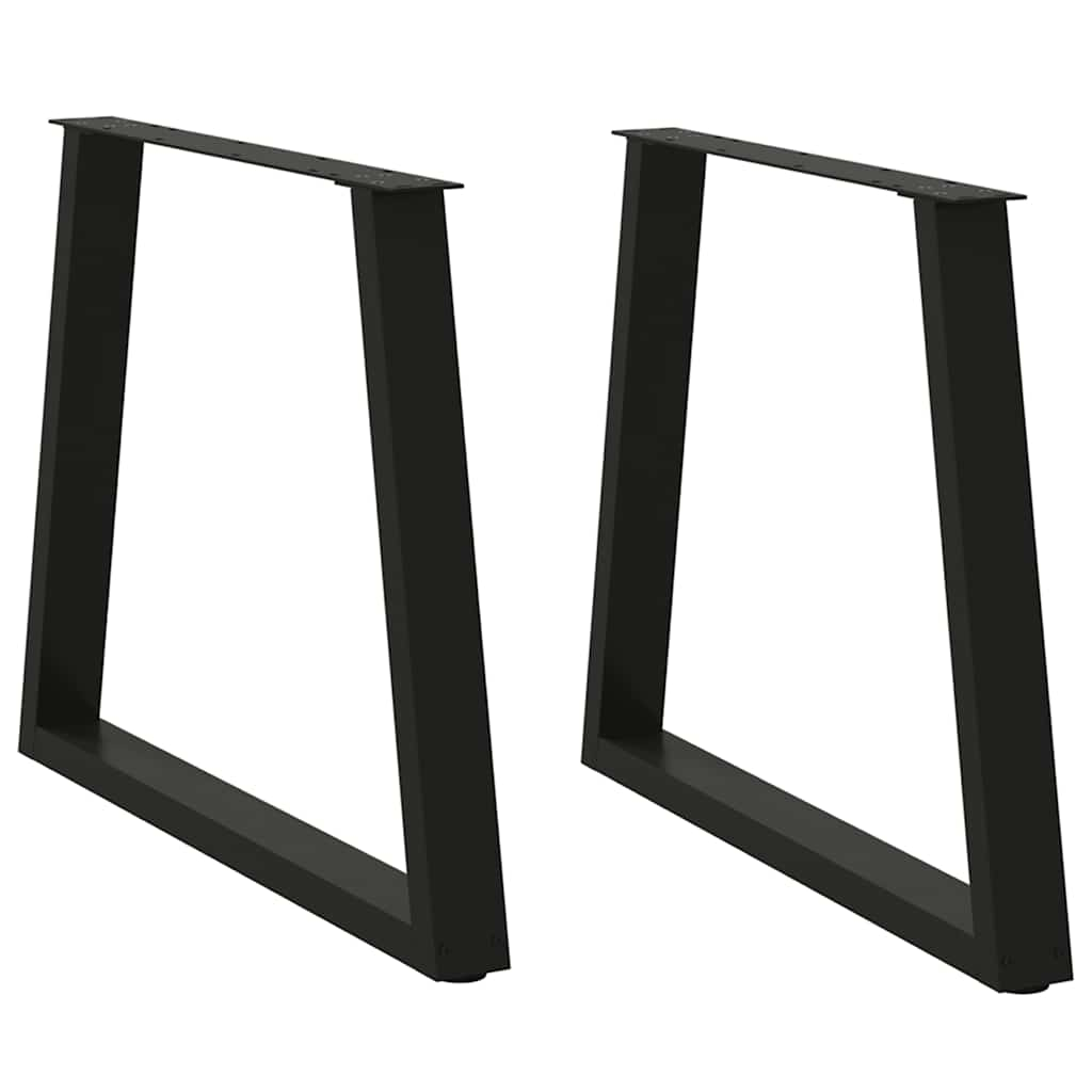 Dining table legs V shape 2 pcs black 70x(72-73.3)cm steel