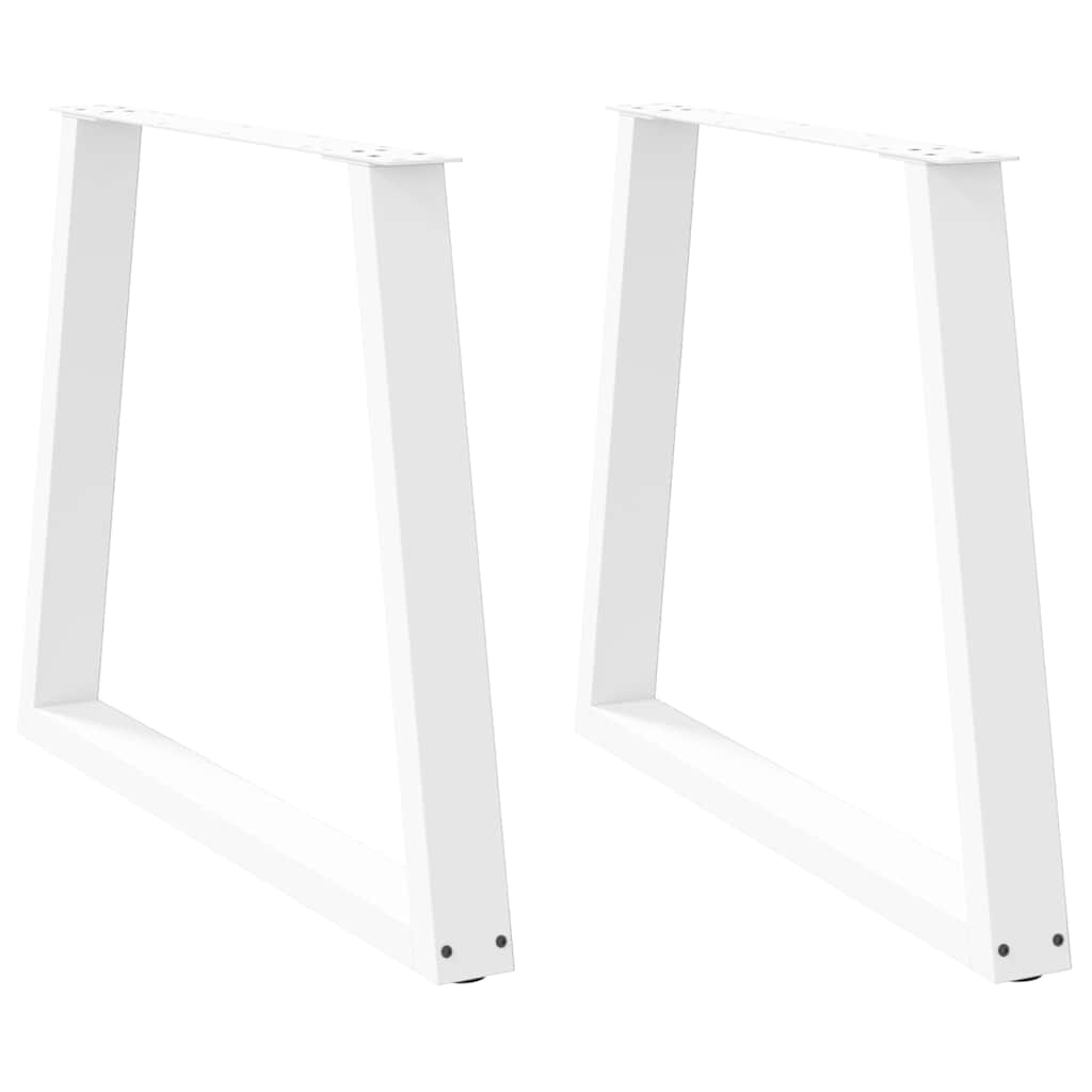 Dining table legs V shape 2pcs white 70x(72-73.3)cm steel