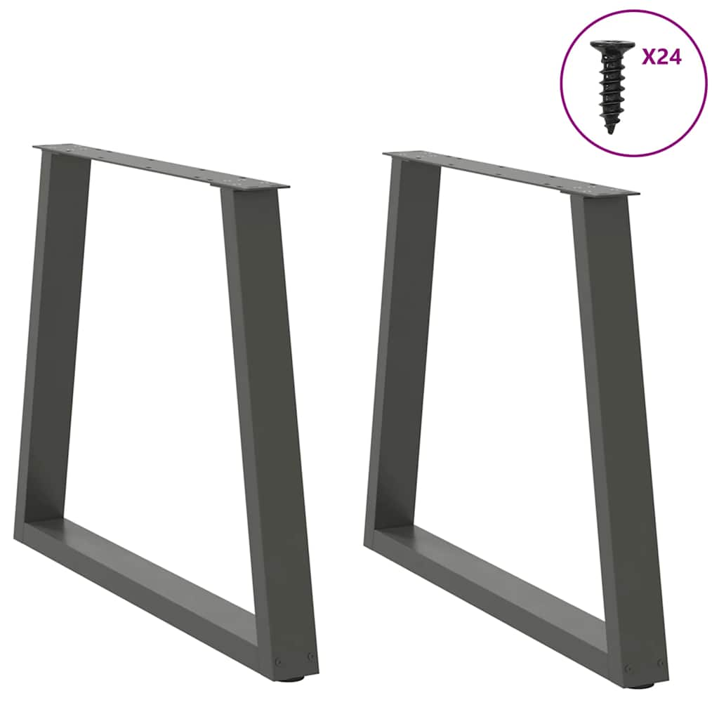 Dining table legs V shape 2 pcs anthracite 70x(72-73.3)cm