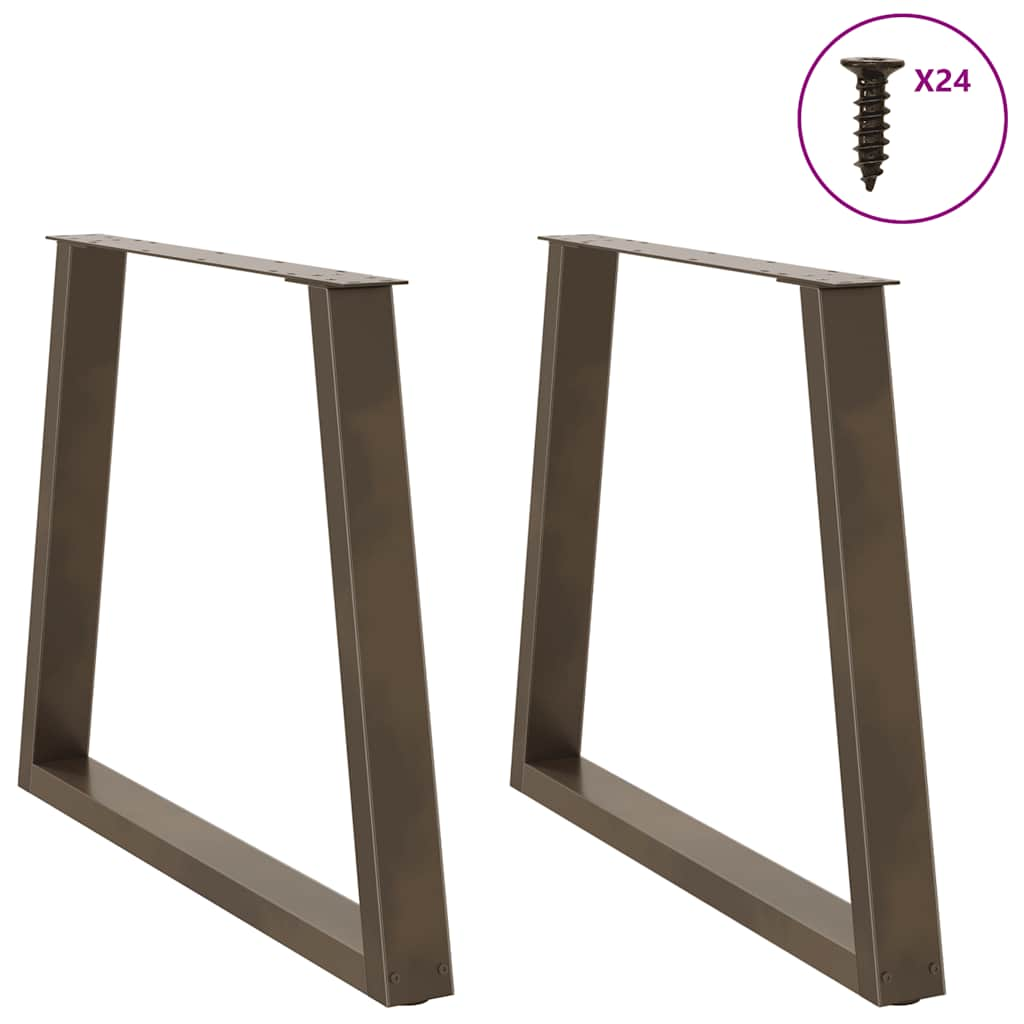 Dining table legs V shape 2 pcs natural steel steel