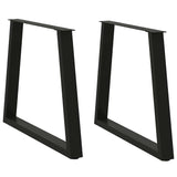 V-shaped dining table legs 2 pcs black 80x(72-73.3) cm