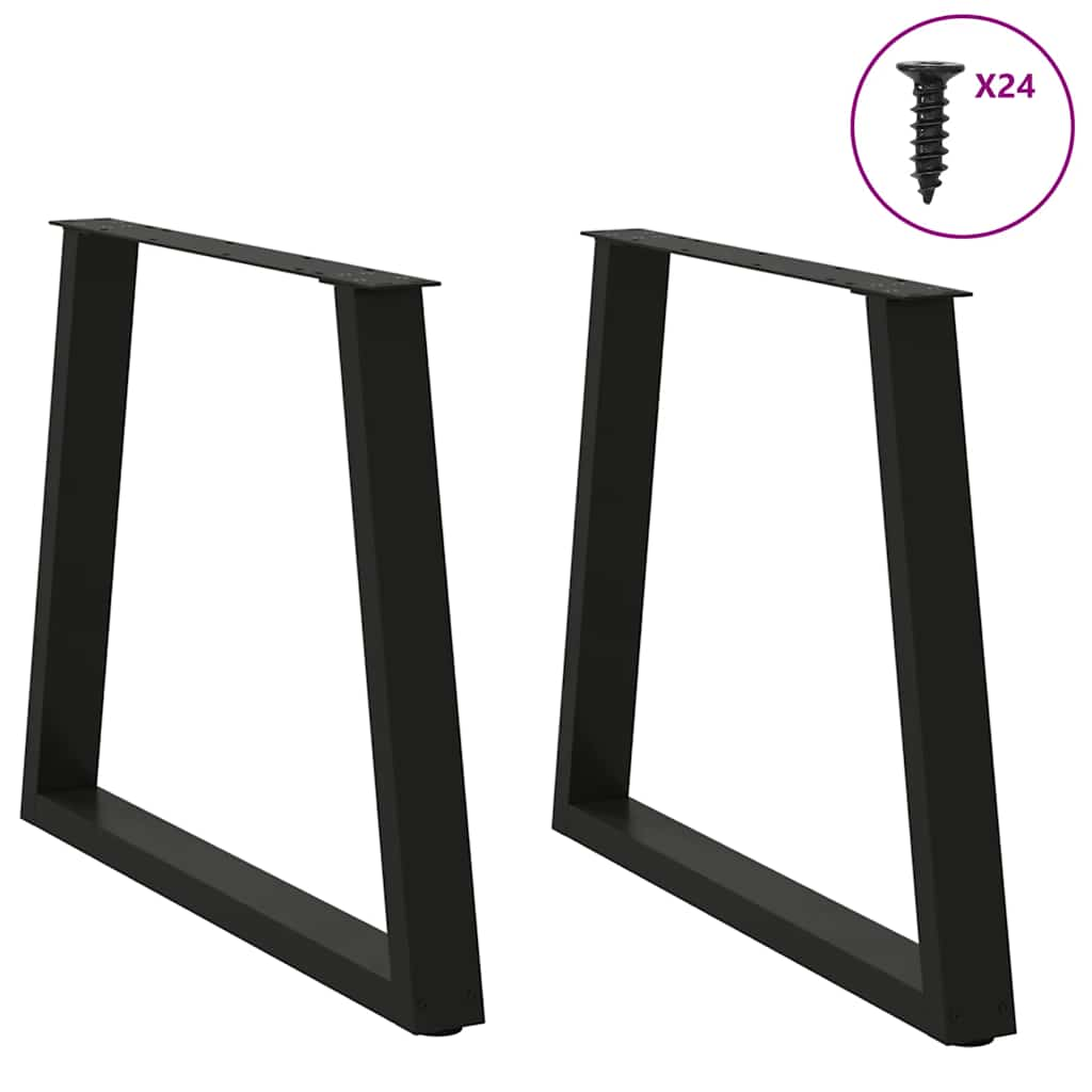 V-shaped dining table legs 2 pcs black 80x(72-73.3) cm