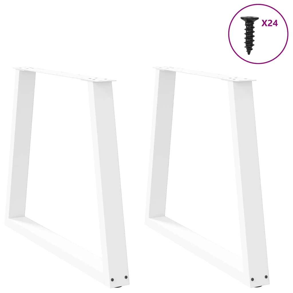 Pieds de table à manger forme de V 2 pcs blanc 80x(72-73,3) cm