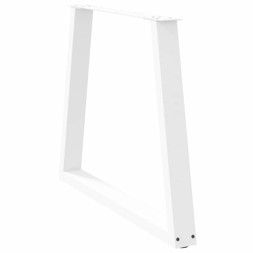 Pieds de table à manger forme de V 2 pcs blanc 80x(72-73,3) cm