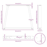 Pieds de table à manger forme de V 2 pcs blanc 80x(72-73,3) cm