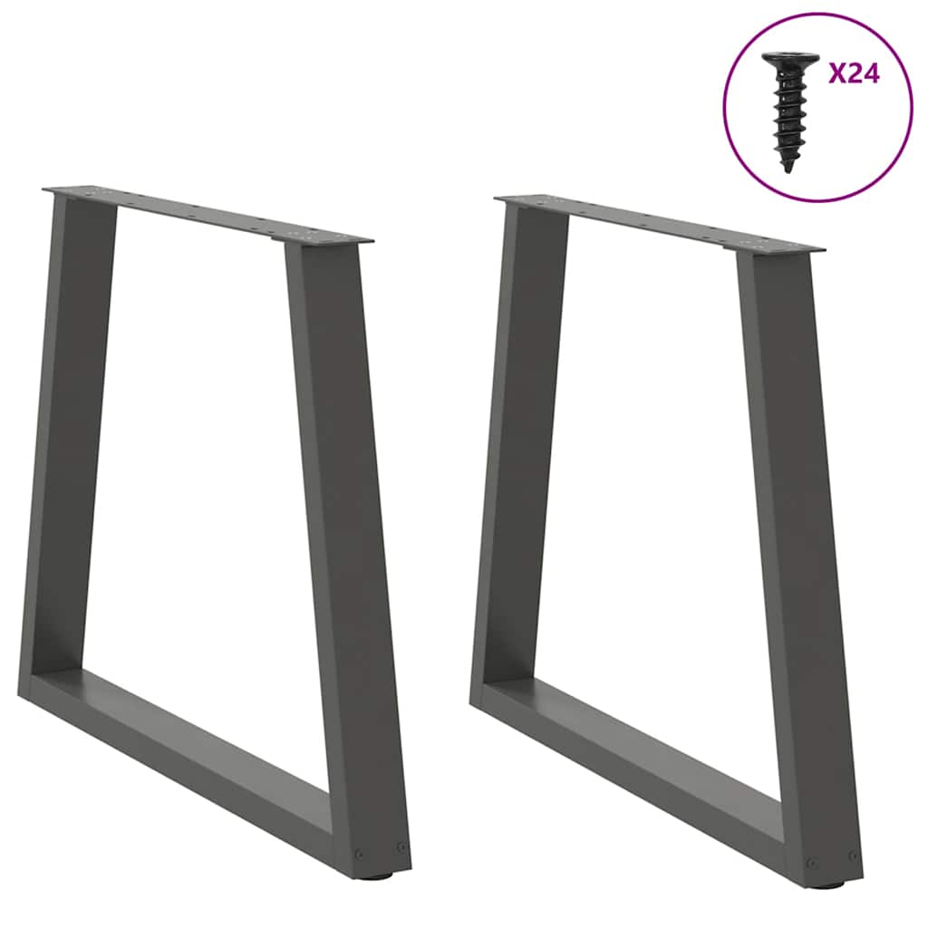 Dining table legs V shape 2 pcs 80x(72-73.3) cm steel