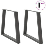 Dining table legs V shape 2 pcs 80x(72-73.3) cm steel