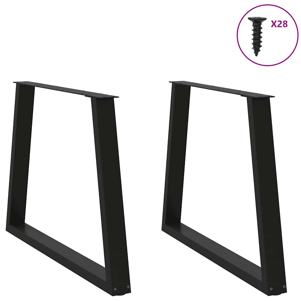 V-shaped dining table legs 2 pcs black 90x(72-73.3) cm