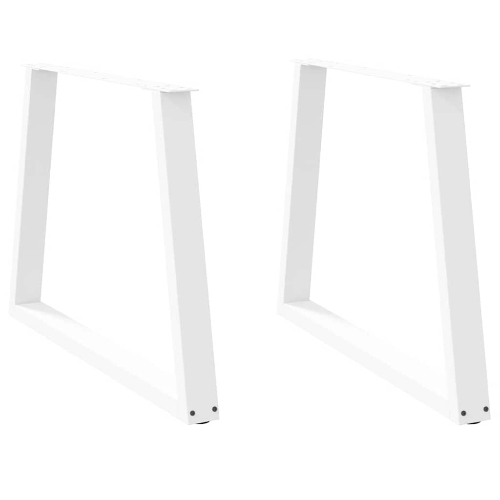 Dining table legs V shape 2 pcs white 90x(72-73.3) cm