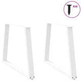 Dining table legs V shape 2 pcs white 90x(72-73.3) cm