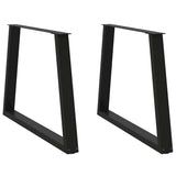 V-shaped dining table legs 2 pcs black 100x(72-73.3) cm