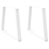 Dining table legs V shape 2 pcs white 100x(72-73.3) cm