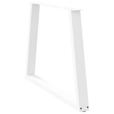 Dining table legs V shape 2 pcs white 100x(72-73.3) cm