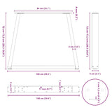 Pieds de table à manger forme de V 2 pcs 100x(72-73,3) cm acier