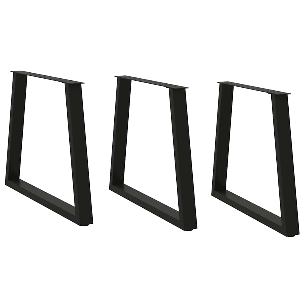 V-shaped dining table legs 3 pcs black 70x(72-73.3) cm