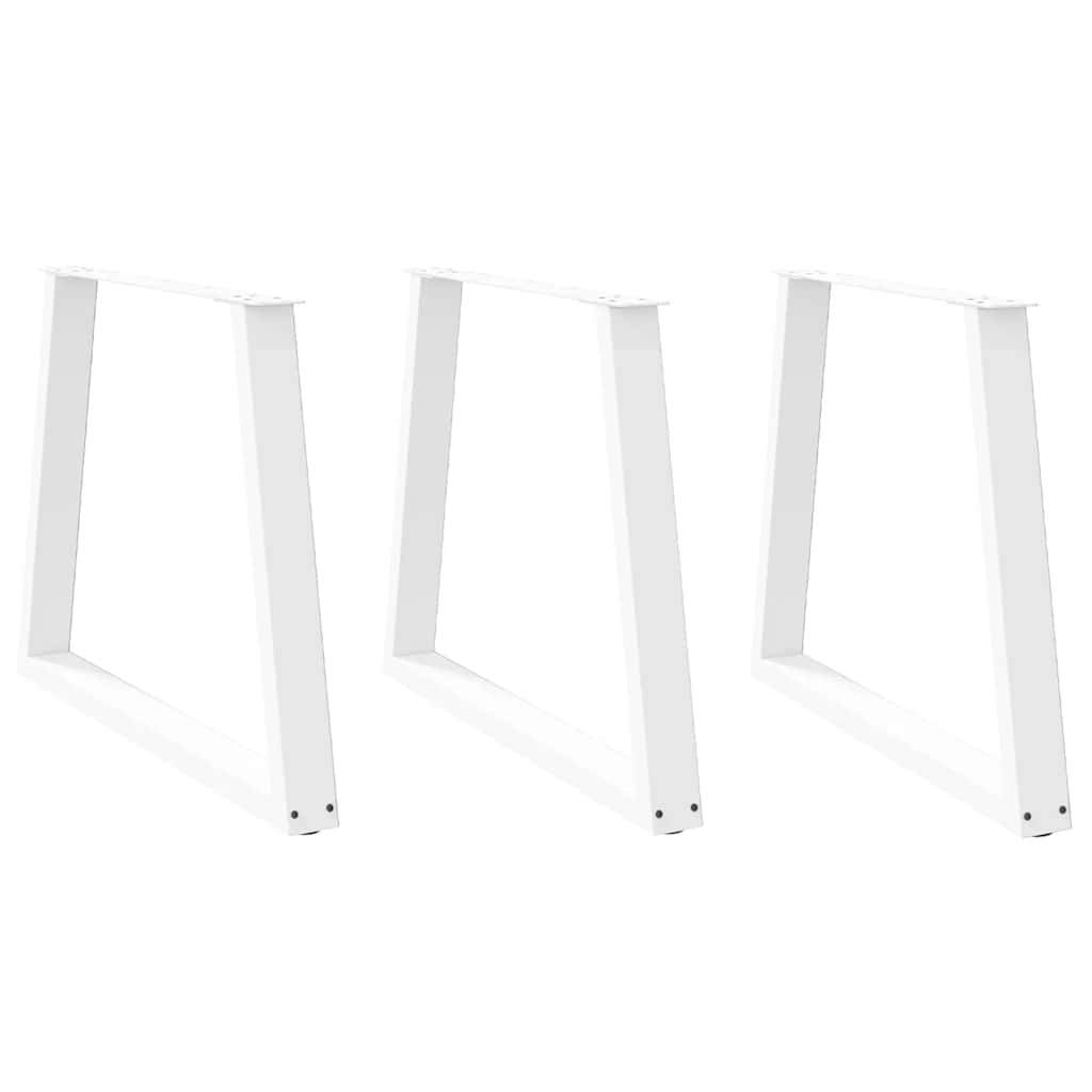 Pieds de table à manger forme de V 3 pcs blanc 70x(72-73,3) cm