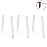 Dining table legs V shape 3 pcs white 70x(72-73.3) cm