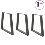 Dining table legs V shape 3 pcs 70x(72-73.3) cm steel