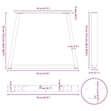 Pieds de table à manger forme V 3 pcs acier naturel acier