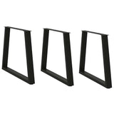 V-shaped dining table legs 3 pcs black 80x(72-73.3) cm