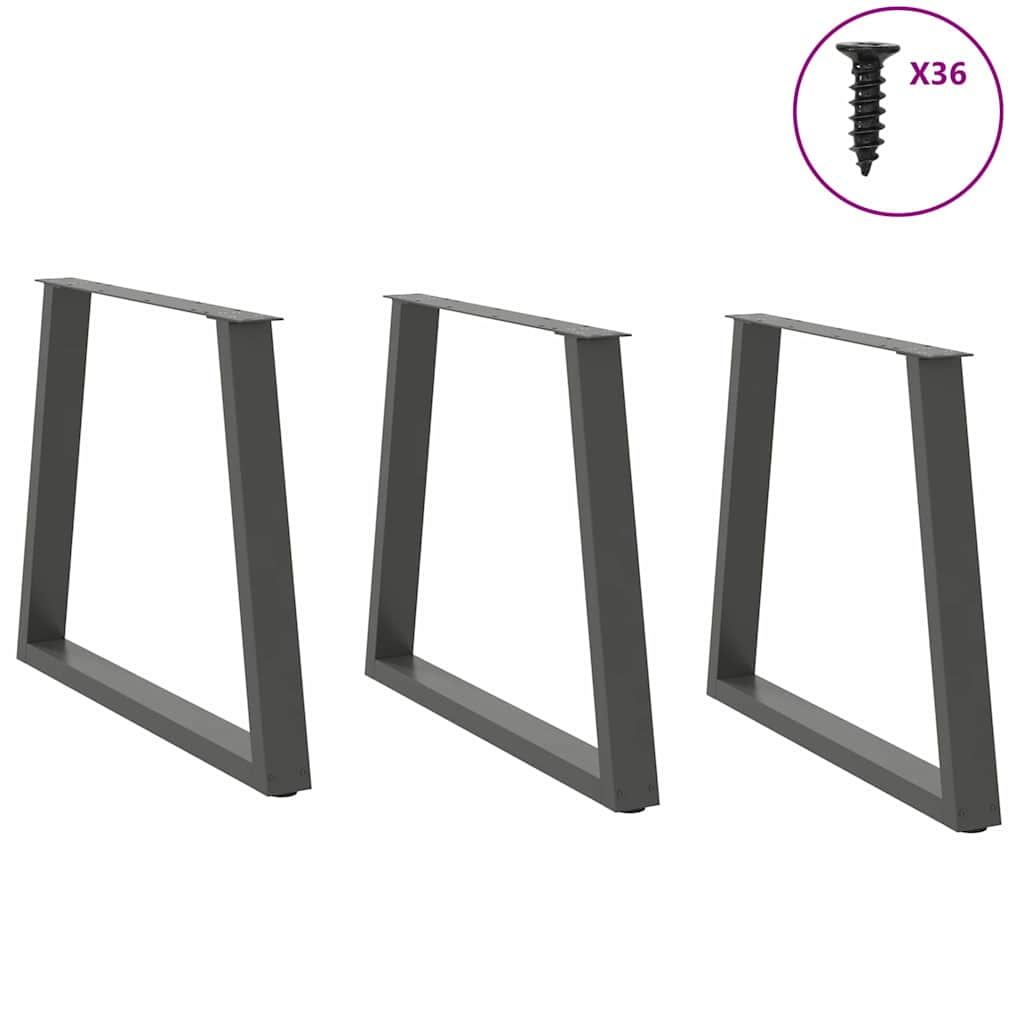 V-shaped dining table legs 3 pcs 80x(72-73.3) cm steel