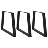 V-shaped dining table legs 3 pcs black 90x(72-73.3) cm