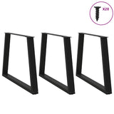 V-shaped dining table legs 3 pcs black 90x(72-73.3) cm