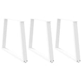 Dining table legs V shape 3 pcs white 90x(72-73.3) cm