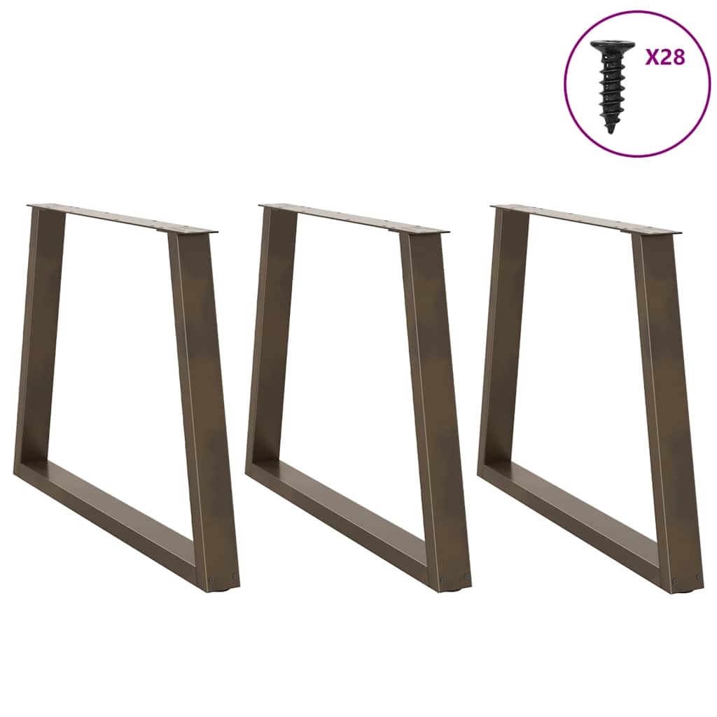 V-shaped dining table legs 3 pcs 90x(72-73.3) cm steel