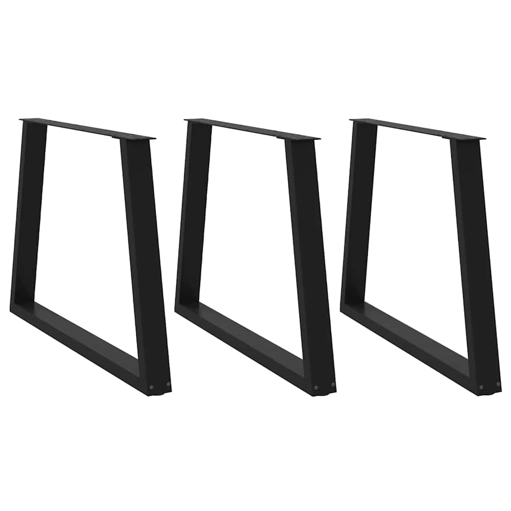 V-shaped dining table legs 3 pcs black 100x(72-73.3) cm