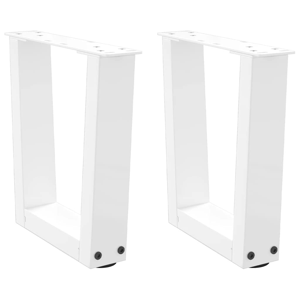 Dining table legs V shape 2pcs white 30x(30-31.3)cm steel