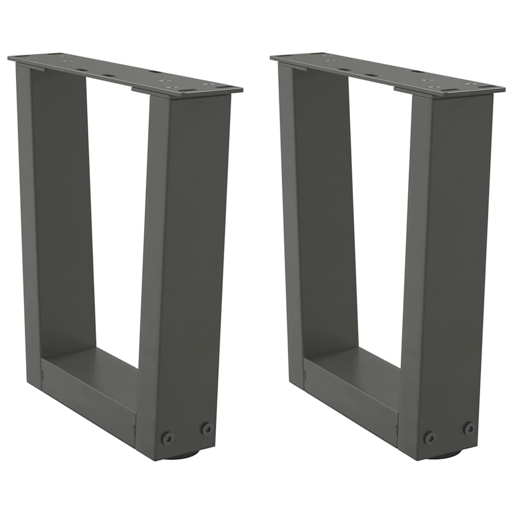 Dining table legs V shape 2 pcs anthracite 30x(30-31.3)cm