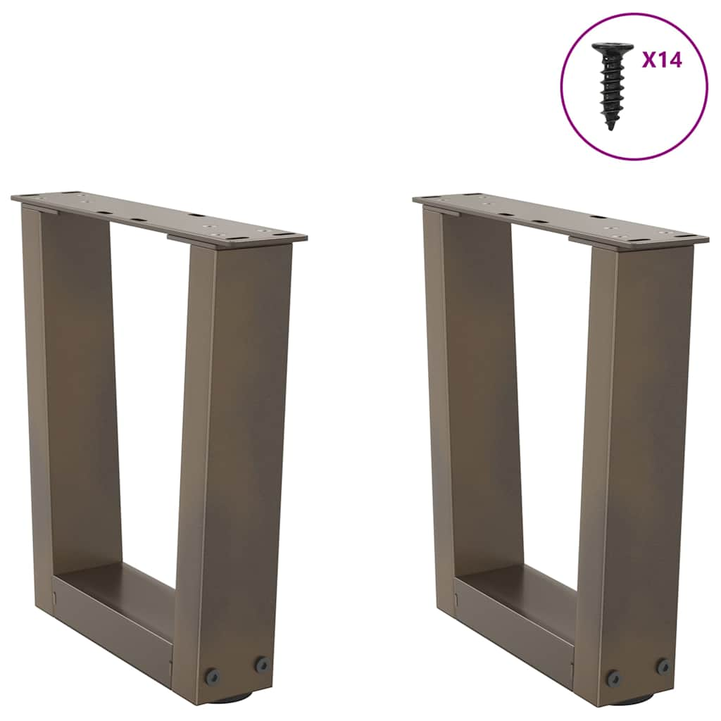 Dining table legs V shape 2 pcs natural steel steel