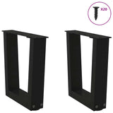 Dining table legs V shape 2 pcs black 40x(30-31.3)cm steel