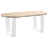 Dining table legs V shape 2pcs white 40x(30-31.3)cm steel